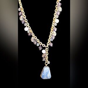 Blue Agate Necklace Vintage Many stones 18‘ EUC Beautiful